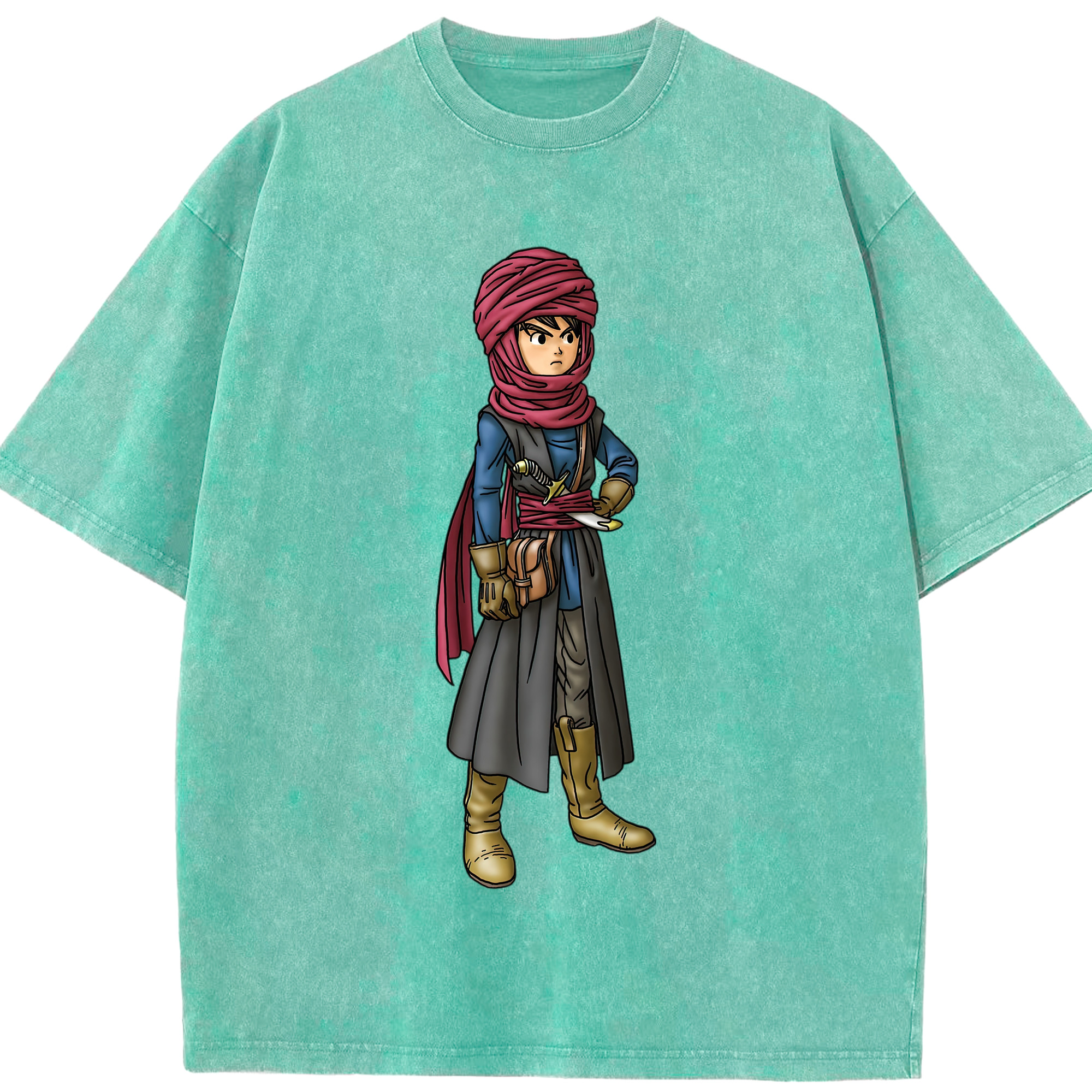 （画像用） ドラゴンクエスト Doragon Kuesuto Dragon Quest 綿100% ヴィンテージ風 半袖Tシャツ（フロントプリント）